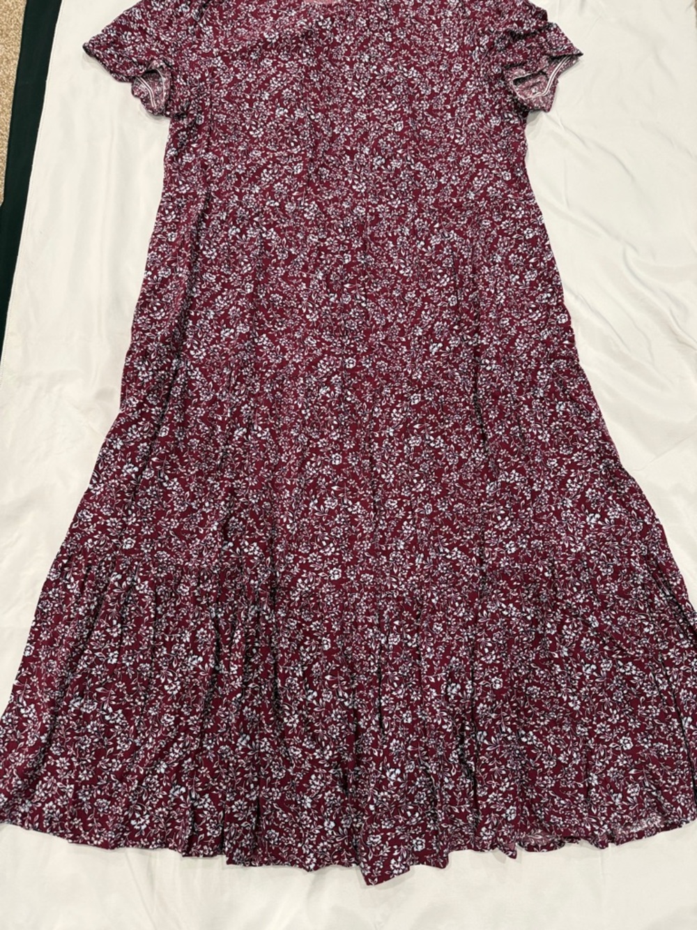 J Crew Factory Burgundy Midi Dress with Tiers—XL - Picture 7 of 14